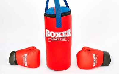 Боксерский набор детский BOXER 1008-2026 Черный-красный