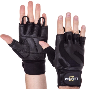 Перчатки многоцелевые тактичиские кожаные Zelart SB-161064 размер М черный