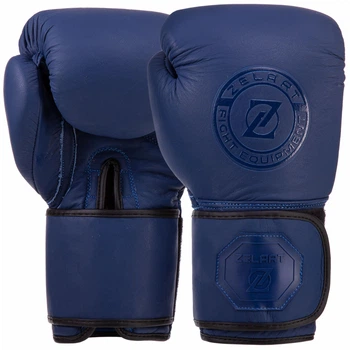 Перчатки боксерские кожаные Zelart VL-3074 10 унции Синий
