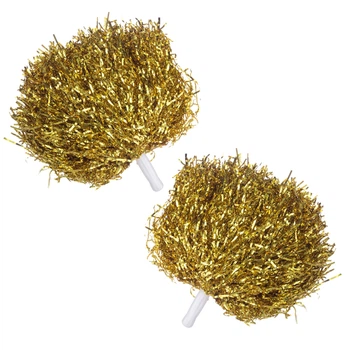 Помпони для чирлідингу і танців SP- Pom-Poms Party (полімерна плівка, пластик, l-37см з ручками, 1шт, 80г, золотий) (C-1680_Золотий)