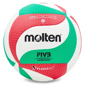 Мяч волейбольный MOLTEN V5M5000 (№5 PU, клееный, белый-красный-бирюзовый)