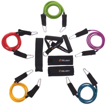 Эспандер многофункциональный для фитнеса 5 жгутов Zelart Resistance Band FI-2625 в чехле