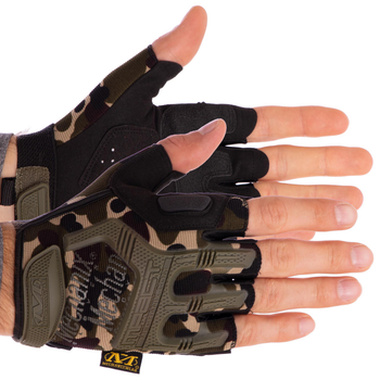 Перчатки для охоты и рыбалки с открытыми пальцами MECHANIX BC-4927-HG Материал: Флис + PL (полиэстер) + PVC (поливинилхлорид) Размер: XL Цвет: камуфляж Woodland