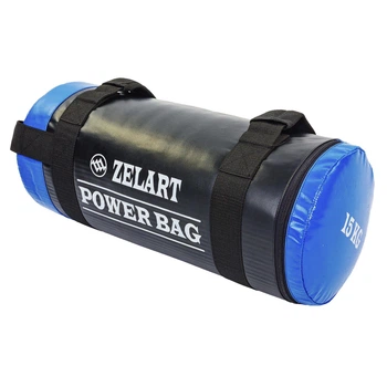 Мешок для кроссфита и фитнеса Zelart FI-5050A-15 Power Bag Размер: 56x22 см. Вес: 15 кг. Цвет: Черный-синий
