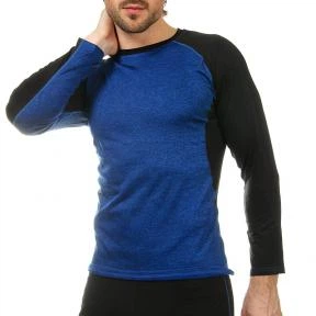 Компрессионная футболка мужская с длинным рукавом LD-1005 размер: 2XL (50-52) Цвет: Черный-синий