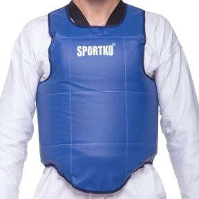 Защита корпуса (жилет) для единоборств SPORTKO UR SP-4708 ЗГ1 (кожвинил, р-р S-XL, синий)