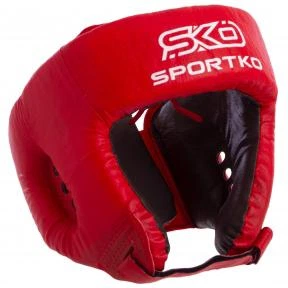 Шлем боксерский открытый Кожвинил SPORTKO UR OD1 Бокс (р-р L, красный)