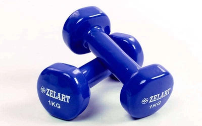 Гантелі planeta-sport для фітнесу з вініловим покриттям Zelart Beauty TA-5225-1 2 x 1 кг