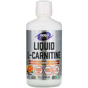L-карнитин в жидкой форме NOW Foods "Sports L-Carnitine Liquid" жиросжигатель с цитрусовым вкусом, 1000 мг (946 мл)