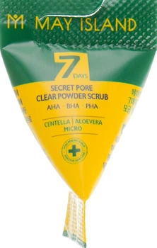 Кислотный скраб для очищения пор с центеллой - May Island 7 Days Secret Pore Clear Powder Scrub 5g (790623-280)