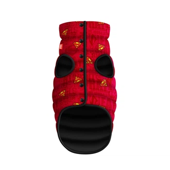 Курточка для собак WAUDOG Clothes с рисунком "Супермен красный", S35, В 47-50 см, С 27-30 см