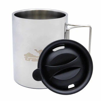 Термокружка з кришкою зі складаними ручками Tramp 0,5 л 10,3х8,5 см (UTRC-142-metal)