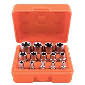 Набор торцевых головок Torx Alloid 1/4"–3/8"–1/2" DR, E4–E24, 14 предметов