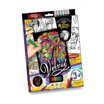 Набор для творчества Danko Toys бархатная расцветка фломастерами (VLV-01-01,02,03)