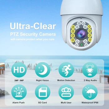 Уличная IP камера видеонаблюдения Yoosee WIFI IP 5.0mp поворотная с удаленным доступом