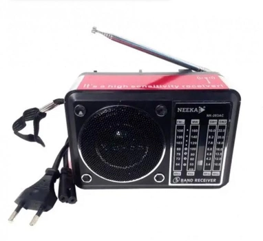 Радиоприемник колонка портативная NEEKA NK-204AC Black/Red FM MW SW1-2