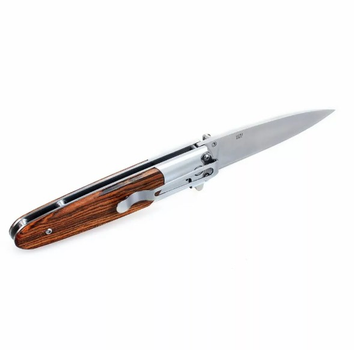Нож складной карманный, туристический Frame Lock Ganzo G743-1-WD1 wood 200 мм