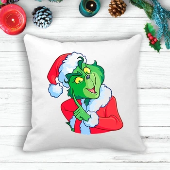 Подушка з новорічним принтом Грінч (The Grinch) Санта