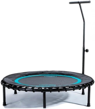 Батут с ручкой TRAMPOLINE WITH HANDLE черный, синий 100см