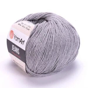 Турецкая пряжа для вязания YarnArt Jeans (Джинс) полухлопок 46 серый