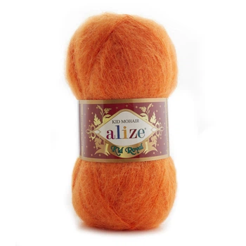 Пряжа для вязания Alize KID ROYAL 50 кид мохер 487 оранжевая
