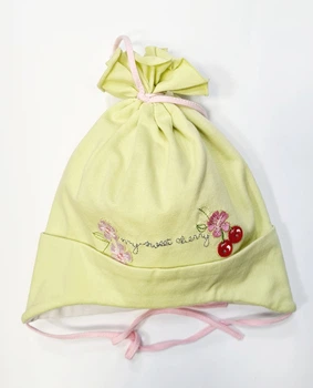 Шапка для девочки трикотажная светло салатовая Арт. Cherry з Pupill 48-50р (2957750599385)