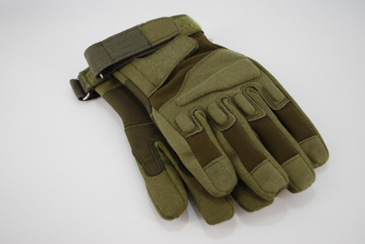 Перчатки тактические на флисовой подкладке с пальцами 9054_XL_Olive