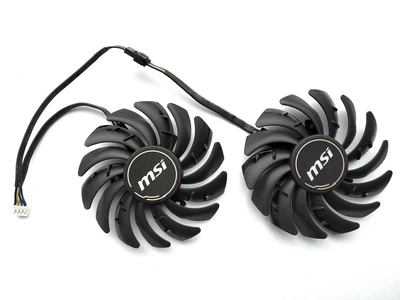 Вентилятор кулер для видеокарты MSI RX 5700 XT MECH (orgnl) 87 мм PowerLogic PLD09210S12HH (PLD09210B12HH) комплект 2 шт (№391)