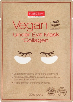 Патчі під очі, веган з колагеном - Purederm Vegan Under Eye Mask "Collagen" 30шт (945896-18723)