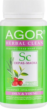 Скраб-маска для жирной кожи - Agor Herbal Clean 65g (367213-15651)