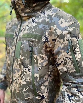Тактична куртка софт шел піксель військова ЗСУ р 52