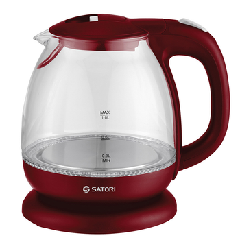 Стеклянный электрический чайник SATORI SGK-4101-RD