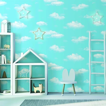 Шпалери вінілові AdaWall AdaKids 1.06х10м на флізиліновій основі Serie | Синє небо з реалістичними хмарами 8904-1