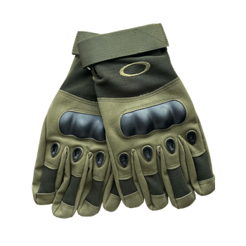 Універсальні тактичні повнопалі рукавички розмір M з захистом на кісточки колір (Олива)