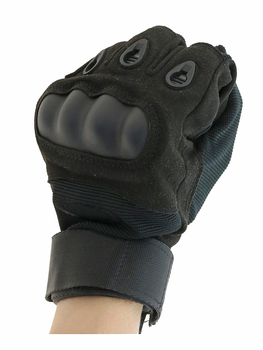 Универсальные тактические перчатки размер M полнопалые с защитой на косточки (Черные)