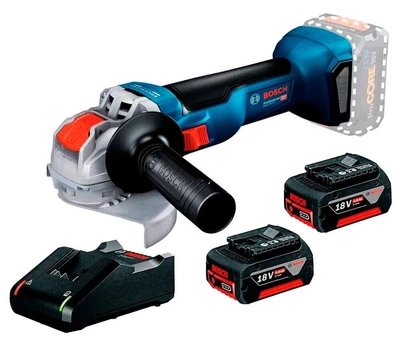 Аккумуляторная угловая шлифмашина Bosch GWX 18V-10 с 2 акб. GBA 18V 4.0 Ah + з/у GAL 18V-40 (06017B0100 + 1600A019S0)