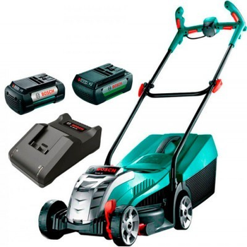 Газонокосилка аккумуляторная Bosch Rotak 32 LI с 2 акб 36 V 4,0 Ah и з/у AL 36V-20 CV (0600885D06+2607336915)
