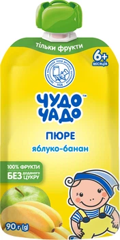 Пюре Чудо-Чадо Яблуко-банан натуральне без цукру з 6 місяців 90 г (4820016253643)