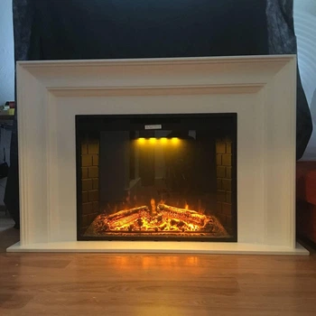 Декоративный портал камин из МДФ Infinity FN 1033 + електрокамин Royal Goodfire 33 LED белый Aristocrat Decor