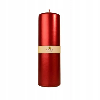 Свеча парафиновая Pom Pom Candles, 20 х 6.5 см, без запаха, 100 часов горения, красная