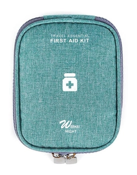 Аптечка сумка органайзер для медикаментів для подорожей для дому 14х11х3 см (473528-Prob) Зелена