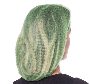 Одноразовые шапочки SanGig гармошка (одуванчик) 100 шт зелёные