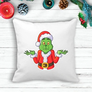 Подушка з новорічним принтом Грінч (The Grinch) розгублений