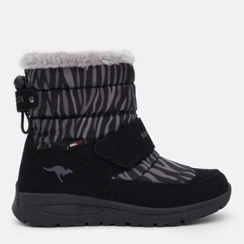 Детские зимние сапоги для девочки Kangaroos 18935-5104-28 28 Темно-черный/Зебра (4066539105414)