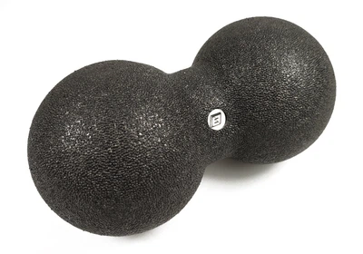 Массажный мячик двойной EasyFit DuoBall 23 см х 12 см черный (EPP-мяч для МФР и йоги, мячик-массажер для спины, ног, рук, шеи)