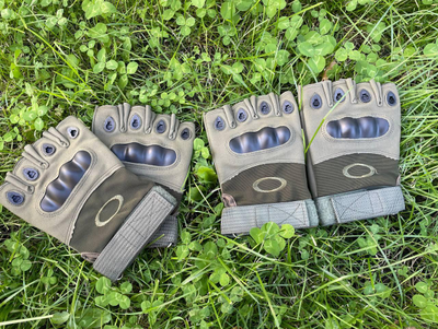 Військові тактичні рукавички без пальців Oakley Олива XL