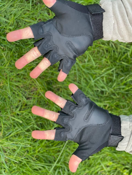 Военные тактические рукавицы без пальцев Oakley Чорные М