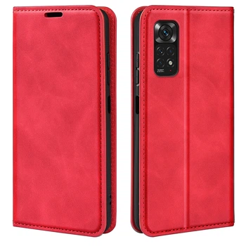 Чехол Taba Retro-Skin для Xiaomi Redmi Note 11 / Note 11S книжка кожа PU с визитницей красный