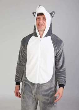 Піжама Кігурумі для чоловіків My Kigu Хаскі Сіра М 155-165 см (1090)