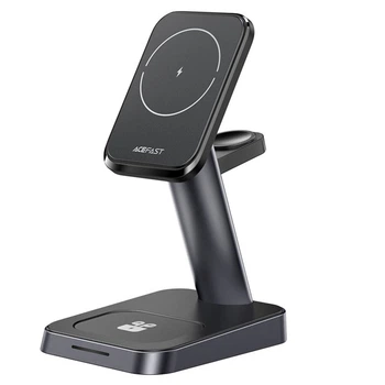 Беспроводное зарядное устройство Acefast E3 Desktop Three-In-One Wireless Charging Stand Black